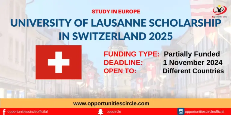 University of Lausanne Scholarship in Switzerland 2025 | UNIL | Study in Europe