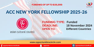 ACC New York Fellowship 2025-26 | Up to $35,000