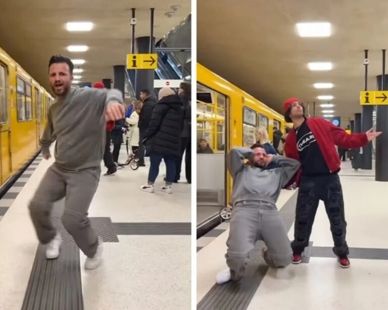 Man jumps into dancer’s video on a subway platform and does so well people think it was planned